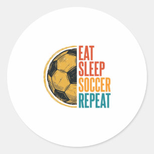 Adesivo Redondo Comer Dormir Futebol Repetir Camisa de Futebol Vin