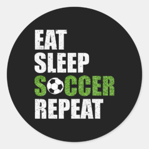 Adesivo Redondo Comer Dormir Futebol Repetir Camisa de Presente pa