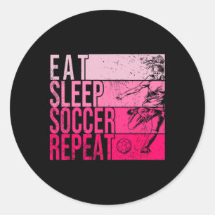 Adesivo Redondo Comer Dormir Futebol Repetir Camisa Jogador de Cam