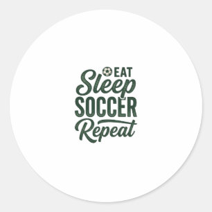 Adesivo Redondo Comer Dormir Futebol Repetir Camisa Vintage Design