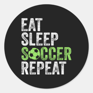 Adesivo Redondo Comer Dormir Futebol Repetir Camiseta Esporte Lega