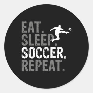 Adesivo Redondo Comer Dormir Futebol Repetir - Gráfico de Futebol