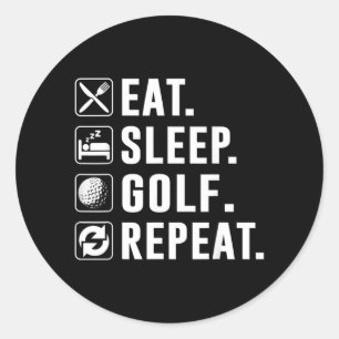 Adesivo Redondo Comer Dormir Golfe Repetir Golfe Legal Golfe Diver