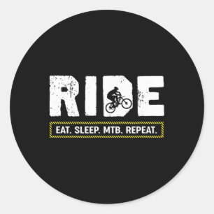 Adesivo Redondo Comer Dormir Mtb Repetir Divertido Presente De Cic