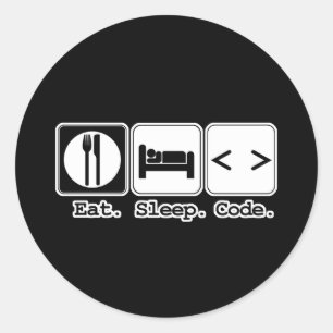Adesivo Redondo comer dormir programar