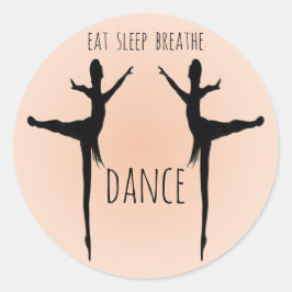 Adesivo Redondo comer, dormir, respirar, dançar