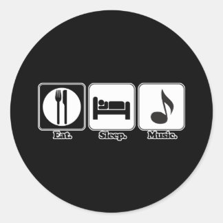 Adesivo Redondo comer música de dormir