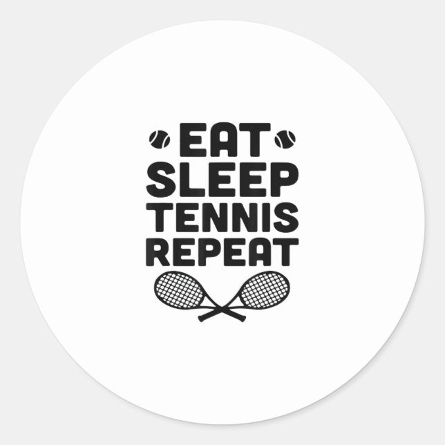 Adesivo Redondo comer tênis de dormir repetir (Frente)