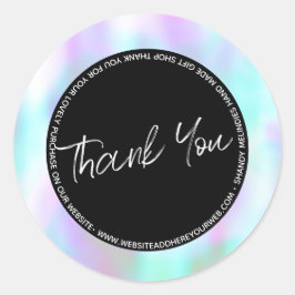 Adesivo Redondo Comercialização de Script de Abstrato do Pastel Ob