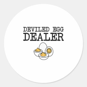 Adesivo Redondo Comerciante de Ovo Diabólico Festa Engraçada de Cu