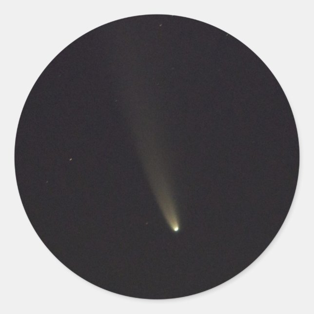 Adesivo Redondo Comet NEOWISE no Céu Noturno (Frente)