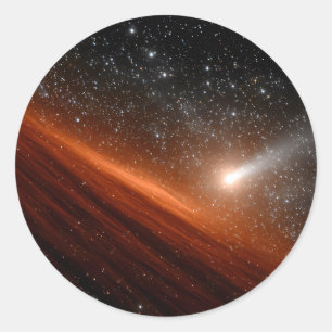 Adesivo Redondo Comet Tearing Through Red Galactic Dust