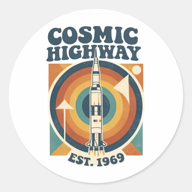 Adesivo Redondo Comic Highway – Fun Pop Art for Comic Fans (Frente)