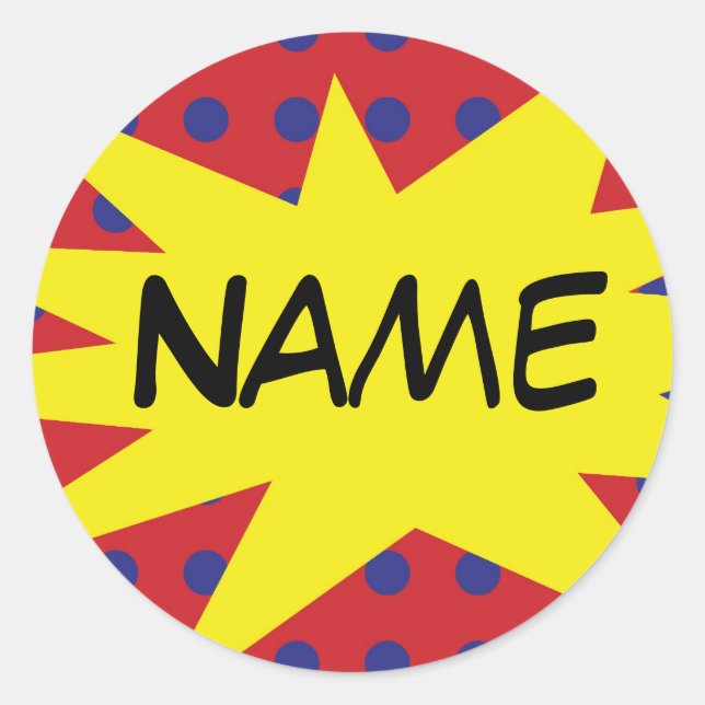 Adesivo Redondo Comic Sticker Personalizado (Frente)