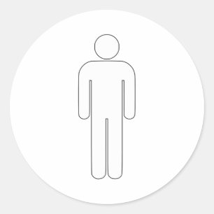 Adesivo Redondo Cómico clássico da silhueta universal do sinal d