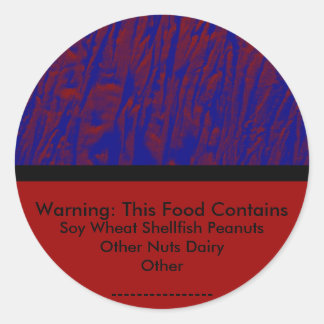 Adesivo Redondo Comida Alergia Sticker