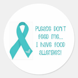 Adesivo Redondo Comida Alergia Sticker "Por favor, não me alimente
