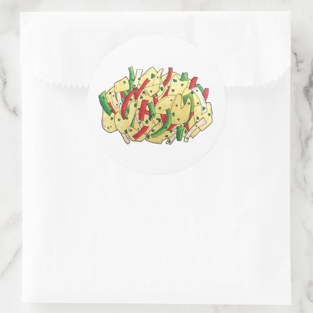 Adesivo Redondo Comida Caribe jamaicana do Bacalhau do Ackee (Bolsa)