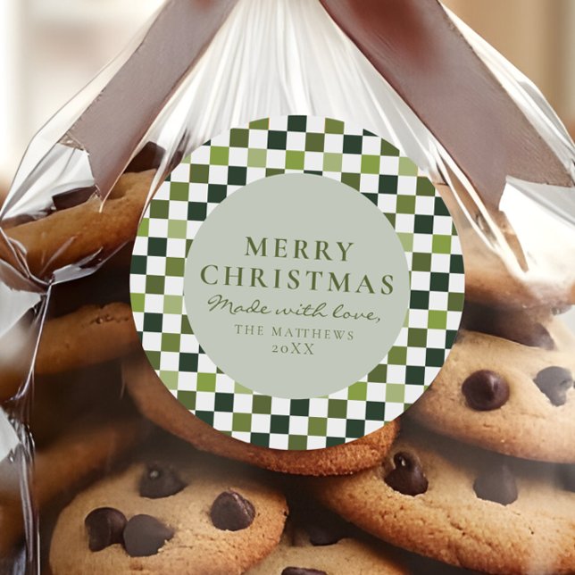 Adesivo Redondo Comida Caseira Férias Natal Bolos Verde Verificado (Criador carregado)