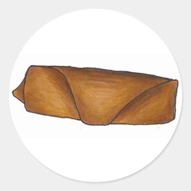 Adesivo Redondo Comida chinesa Rolos de ovos Primavera de carapaça (Frente)