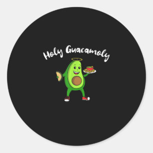 Adesivo Redondo Comida Cinco de Mayo Santa Guacamole Avocado Taco