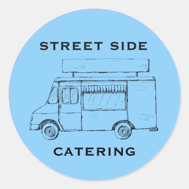 Adesivo Redondo Comida de Caminhão Personalizado Blue Sticker (Frente)
