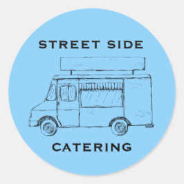 Adesivo Redondo Comida de Caminhão Personalizado Blue Sticker