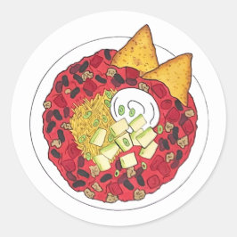 Adesivo Redondo Comida de jantar da Competição Chili Chili Soup Co