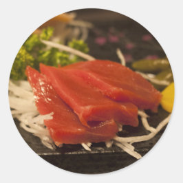Adesivo Redondo Comida de Peixes do Horário do Atum Sushi