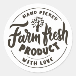 Adesivo Redondo comida de produtos frescos de fazenda