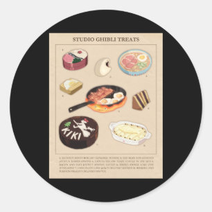 Adesivo Redondo Comida De Tratamentos Magicais Do Studio Ghibli Fi