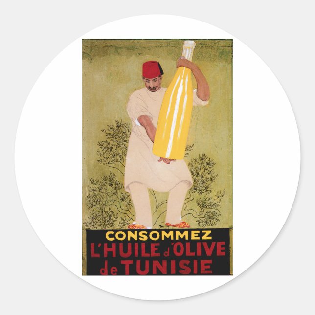 Adesivo Redondo Comida E Arte Do Azeite (Frente)