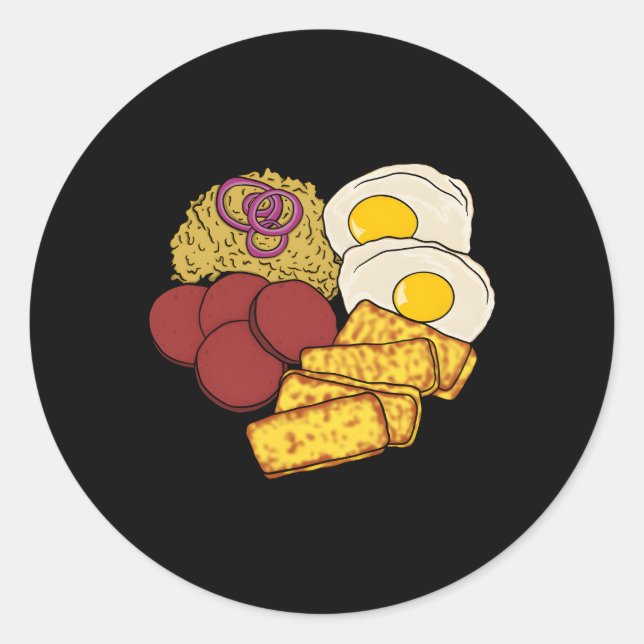 Adesivo Redondo Comida favorita da República Dominicana Gãº Salami (Frente)