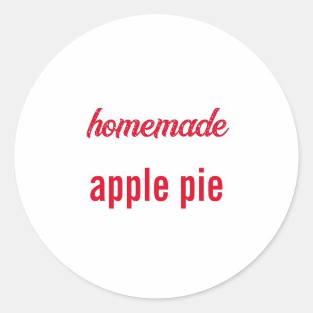 Adesivo Redondo Comida Homemade Dift Party Favorece Pizza de Apple (Frente)