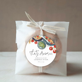 Adesivo Redondo Comida Italiana Aquarela Que É Favoritos Amore