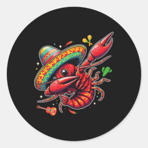 Adesivo Redondo Comida Mexicana Festa Engraçada do Cinco De Mayo L