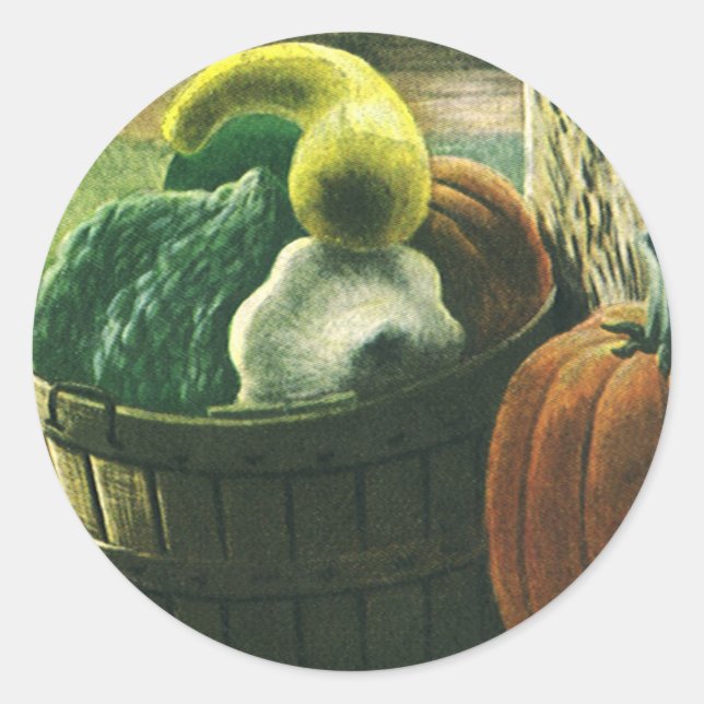 Adesivo Redondo Comidas, abóbora, abóbora, abóbora e maçãs (Frente)