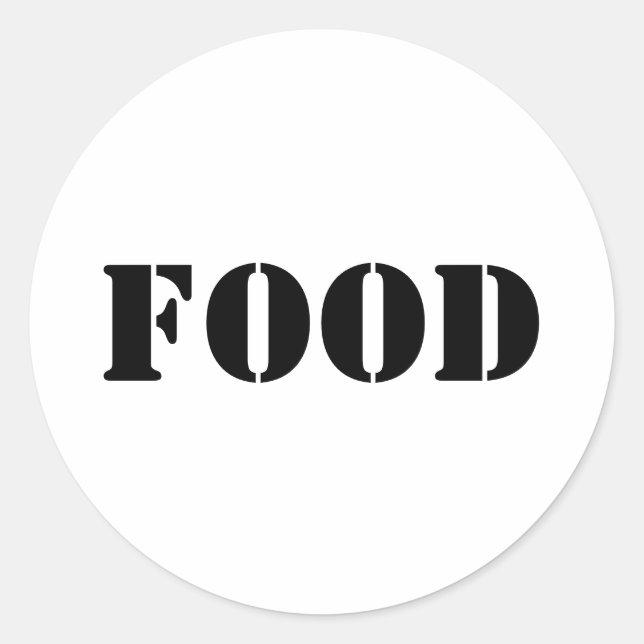 Adesivo Redondo Comidas Genéricas e Beber Fornecimentos de Partes  (Frente)