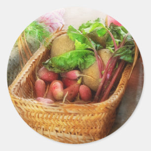 Adesivo Redondo Comidas - Produtos hortícolas - Produtos Manhã