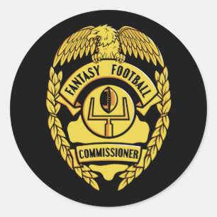Adesivo Redondo Comissário do futebol da fantasia
