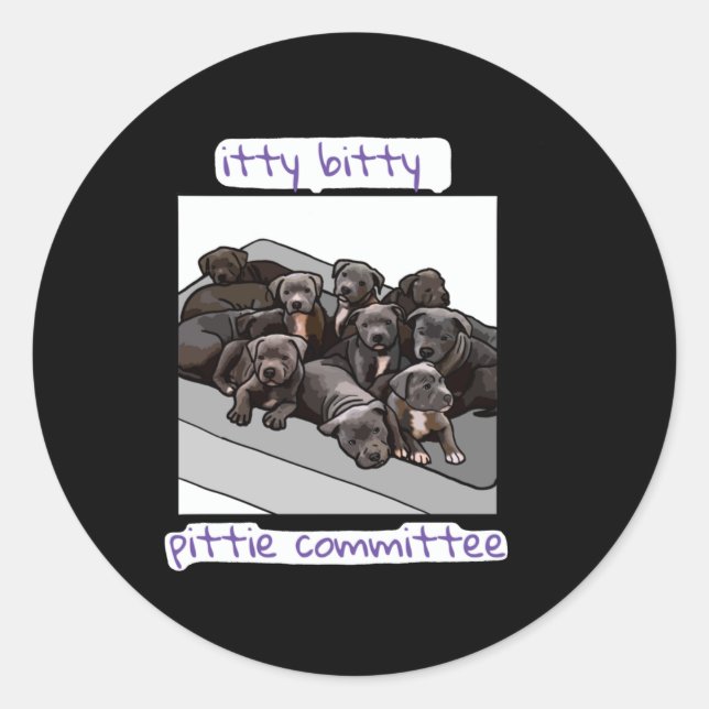 Adesivo Redondo Comitê Itty Bitty Pittie (Frente)