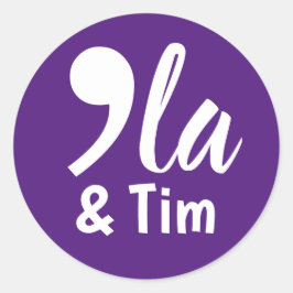 Adesivo Redondo Comma Kamala e Tim 2024