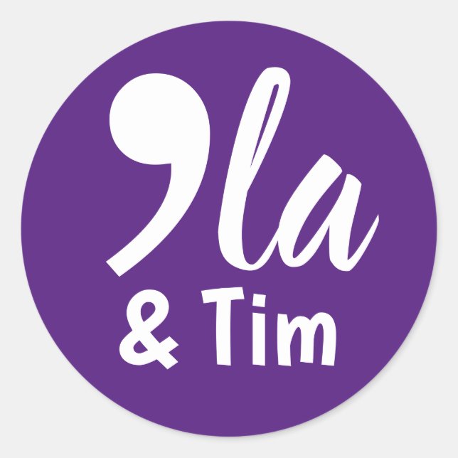 Adesivo Redondo Comma Kamala e Tim 2024 (Frente)