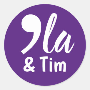 Adesivo Redondo Comma Kamala e Tim 2024