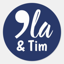 Adesivo Redondo Comma Kamala e Tim 2024