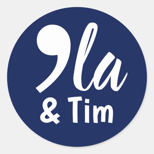 Adesivo Redondo Comma Kamala e Tim 2024 (Frente)