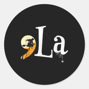 Adesivo Redondo Comma La Funny Kamala Harris Halloween Pumpkin