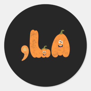 Adesivo Redondo Comma La Funny Kamala Pumpkins Halloween