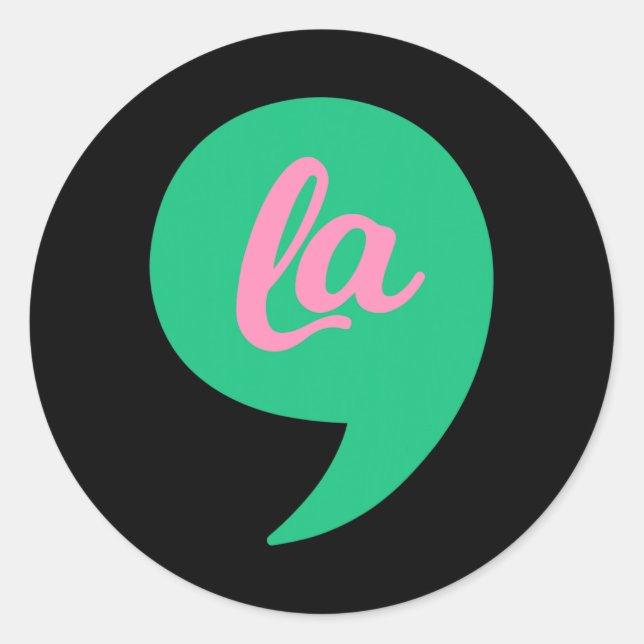 Adesivo Redondo Comma La Kamala Harris 2022 Eleições Costum (Frente)