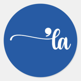 Adesivo Redondo Comma La | Kamala Harris Blue